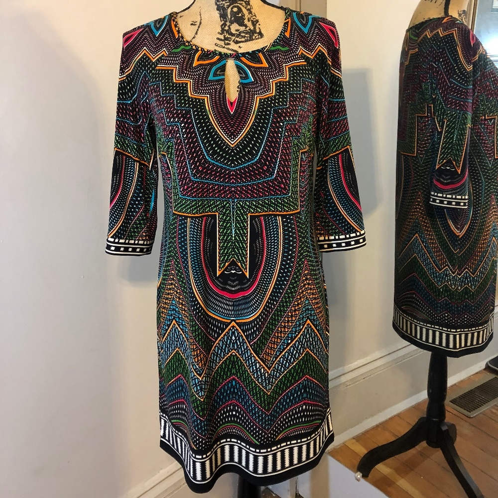 Laundry by Shelli Segal Jersey Shift Dress Keyhole